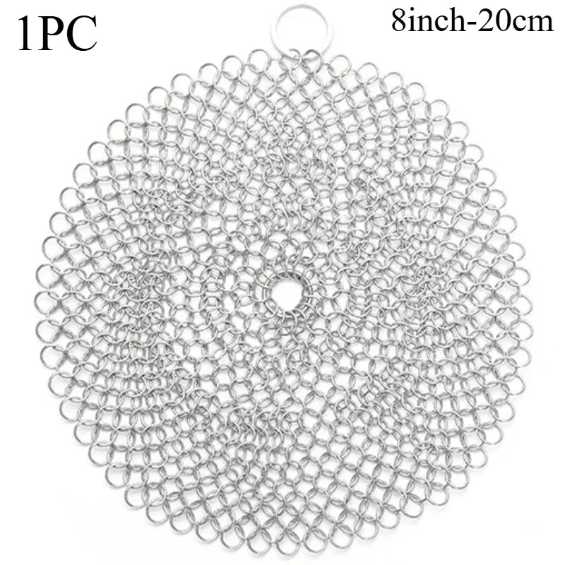 Stainless Steel Chainmail Scrubber – Reusable Kitchen Cleaner