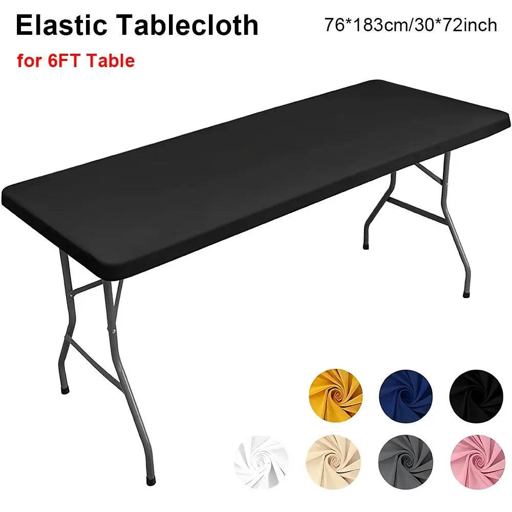 Spandex Stretch Fitted Tablecloth – 6FT Rectangular Cover