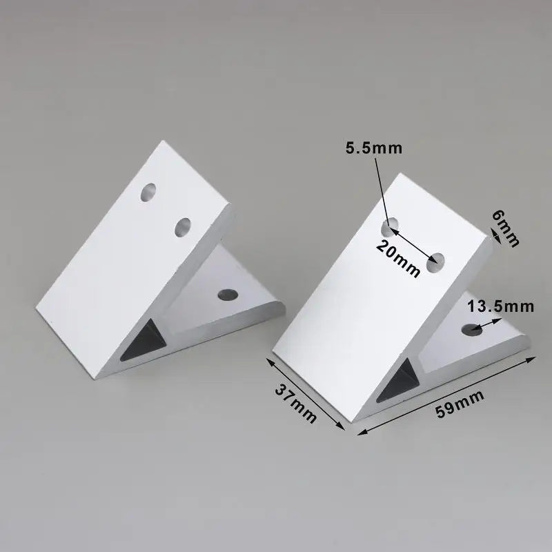 2Pcs 45° Corner Bracket for 2020–8080 Aluminum Extrusion Profile