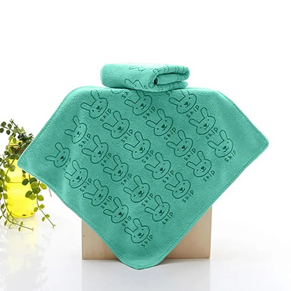 Rabbit Print Microfiber Baby Washcloth – Soft Absorbent Towel