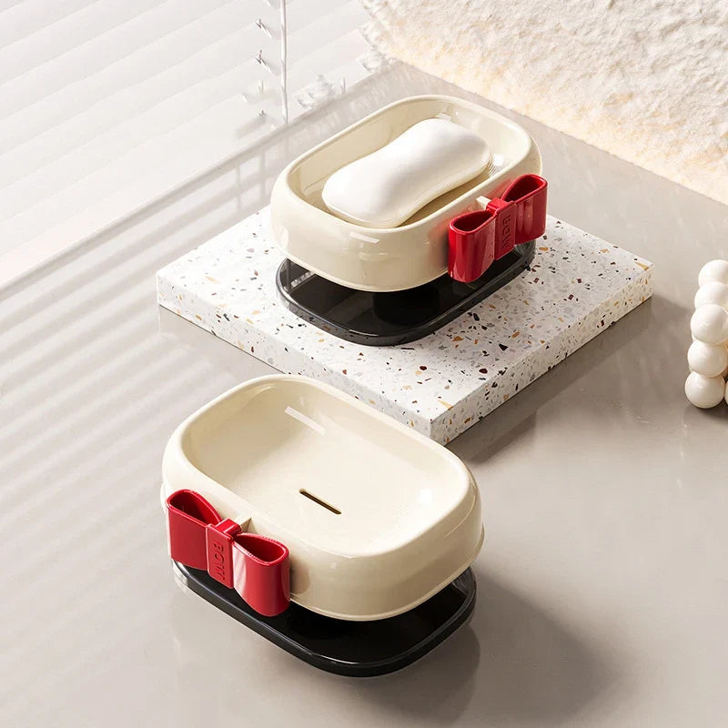 Leakproof Travel Soap Dish with Lid & Draining Layer