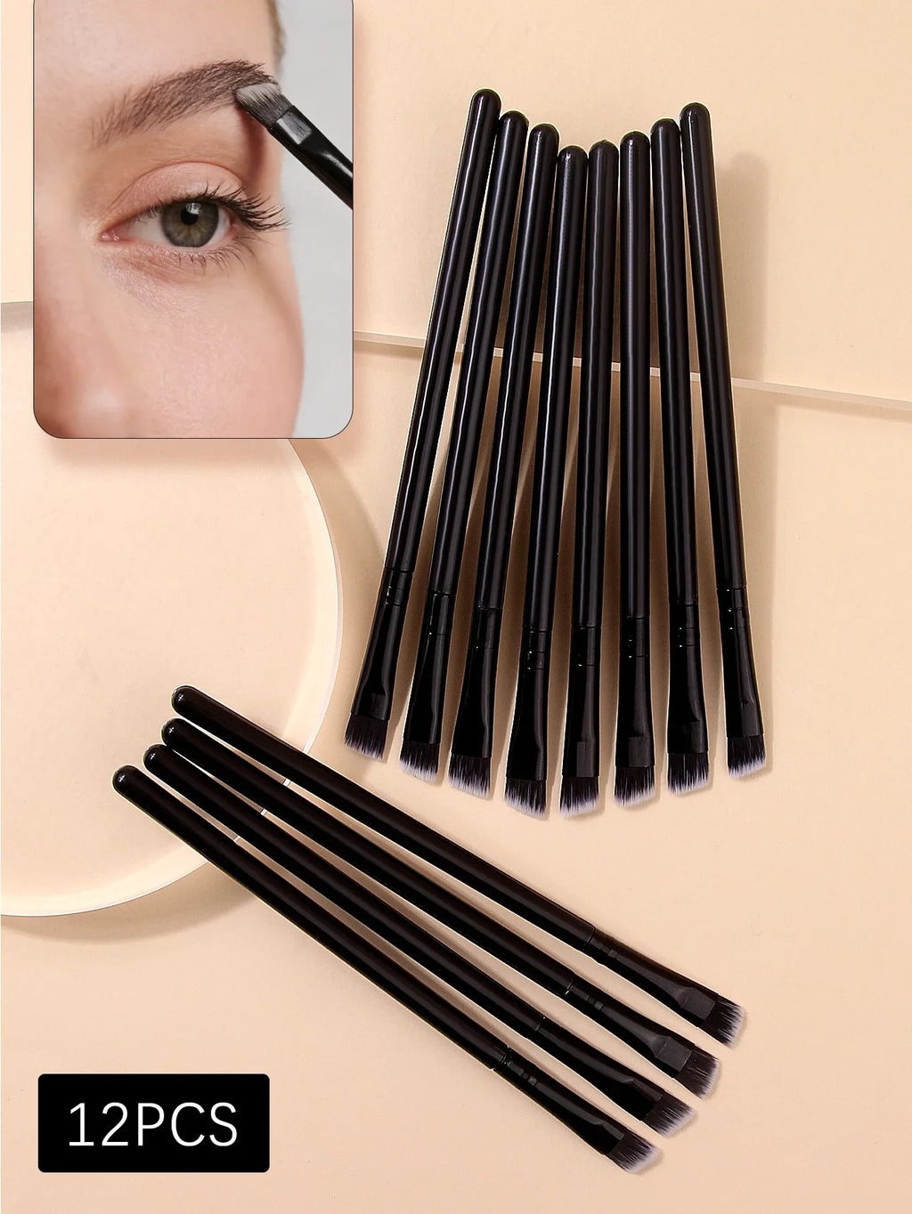 Blade Eyeliner & Eyebrow Brush Set – Ultra Thin Angled Tip