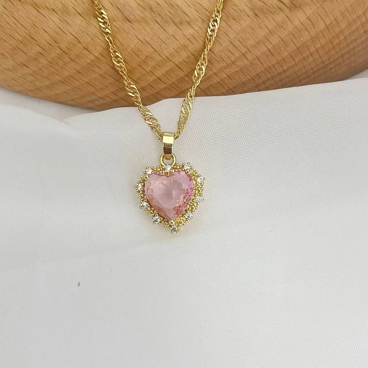 Women's Gold Love Heart Collarbone Chain Necklace