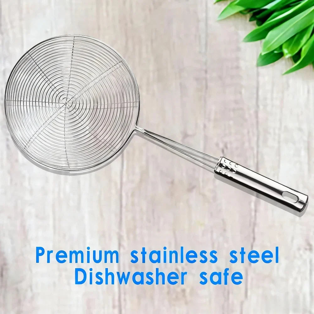 Stainless Steel Spider Strainer Skimmer Spoon for Frying & Cooking