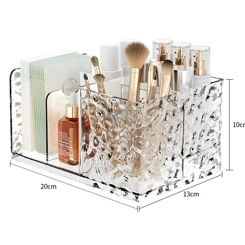 Water Ripple Multi-Grid Desktop Makeup Organizer Storage Box