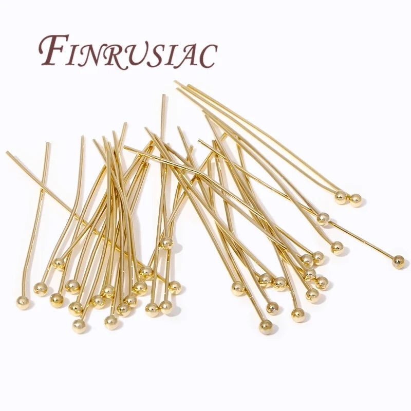 50Pcs 14K Gold Plated Ball Head Pins – DIY Jewelry Findings
