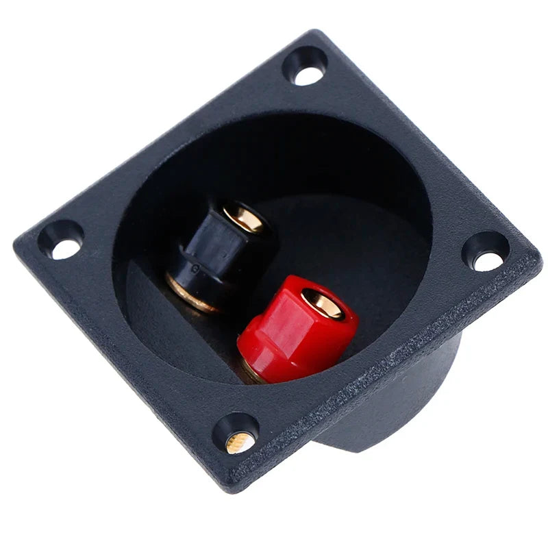 Square Double Binding Post Speaker Terminal Cup – Black & Red