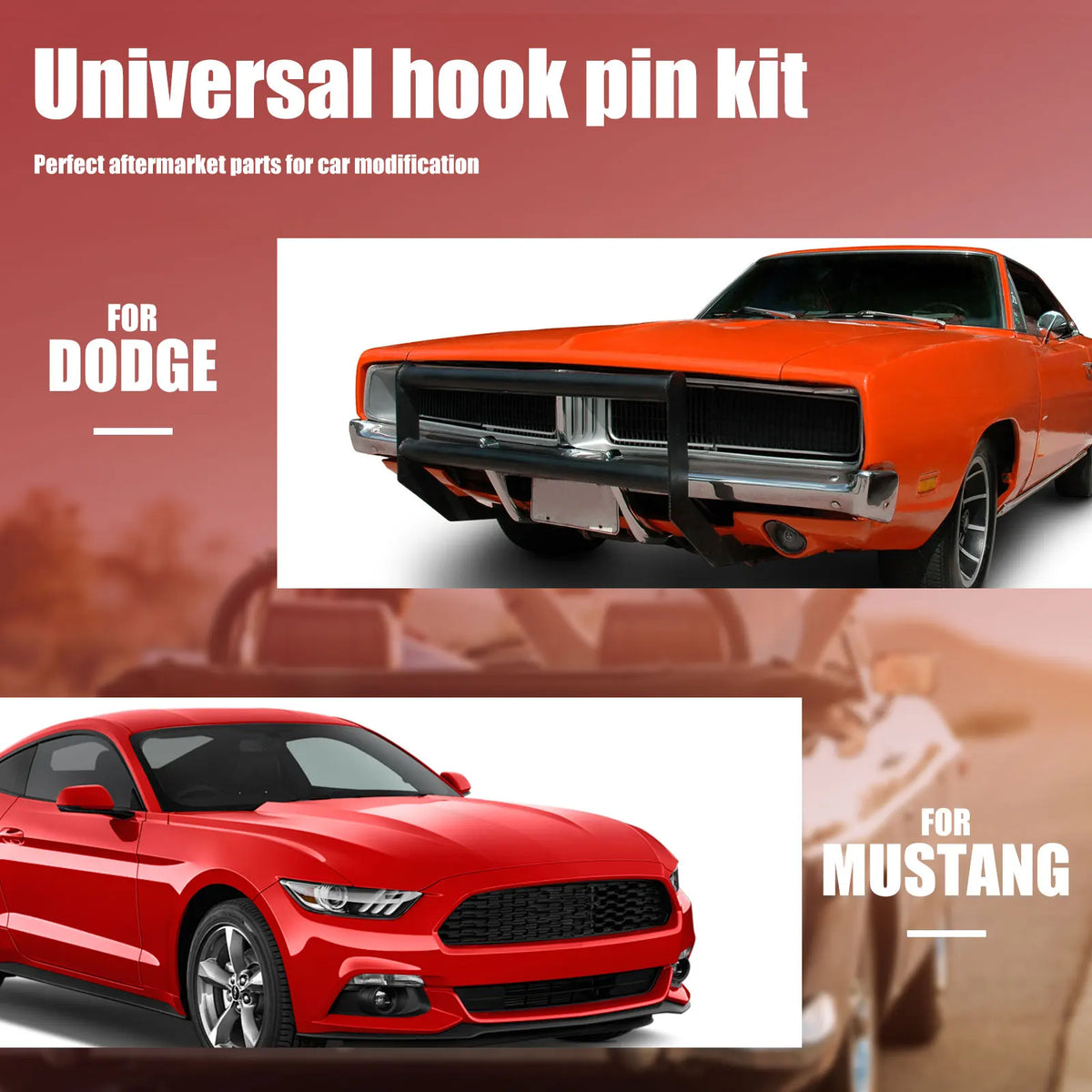 Stainless Steel Hood Pin Plate Lock Kit – Universal Racing Fit