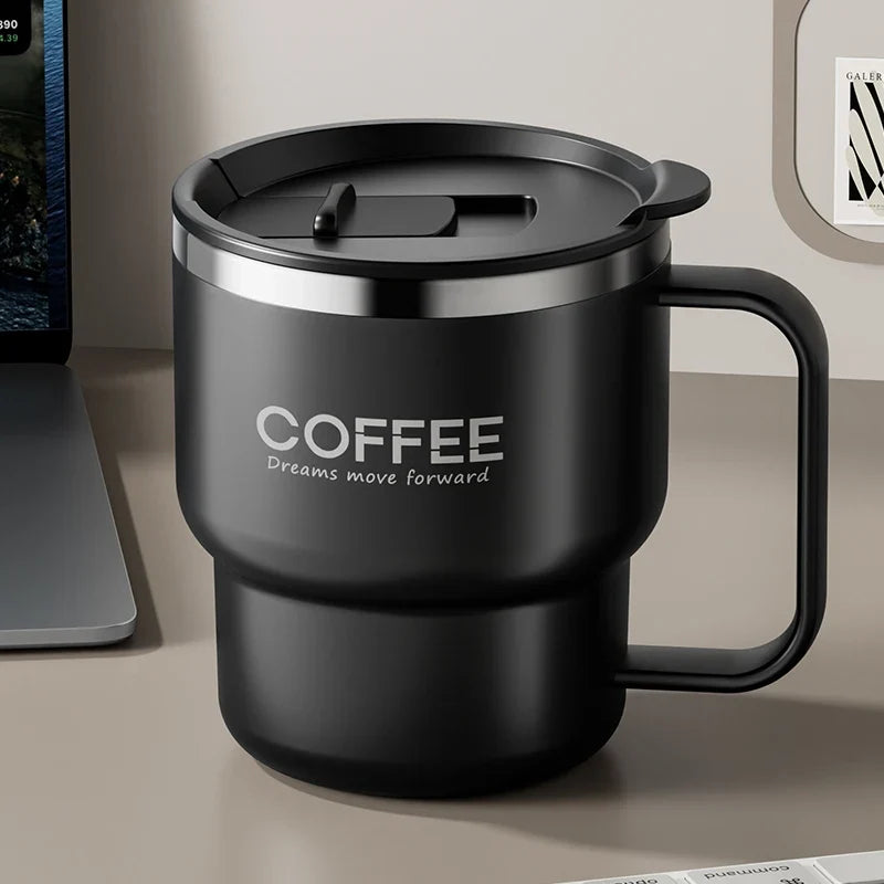 304 Stainless Steel Double Wall Insulated Coffee Mug & Handle