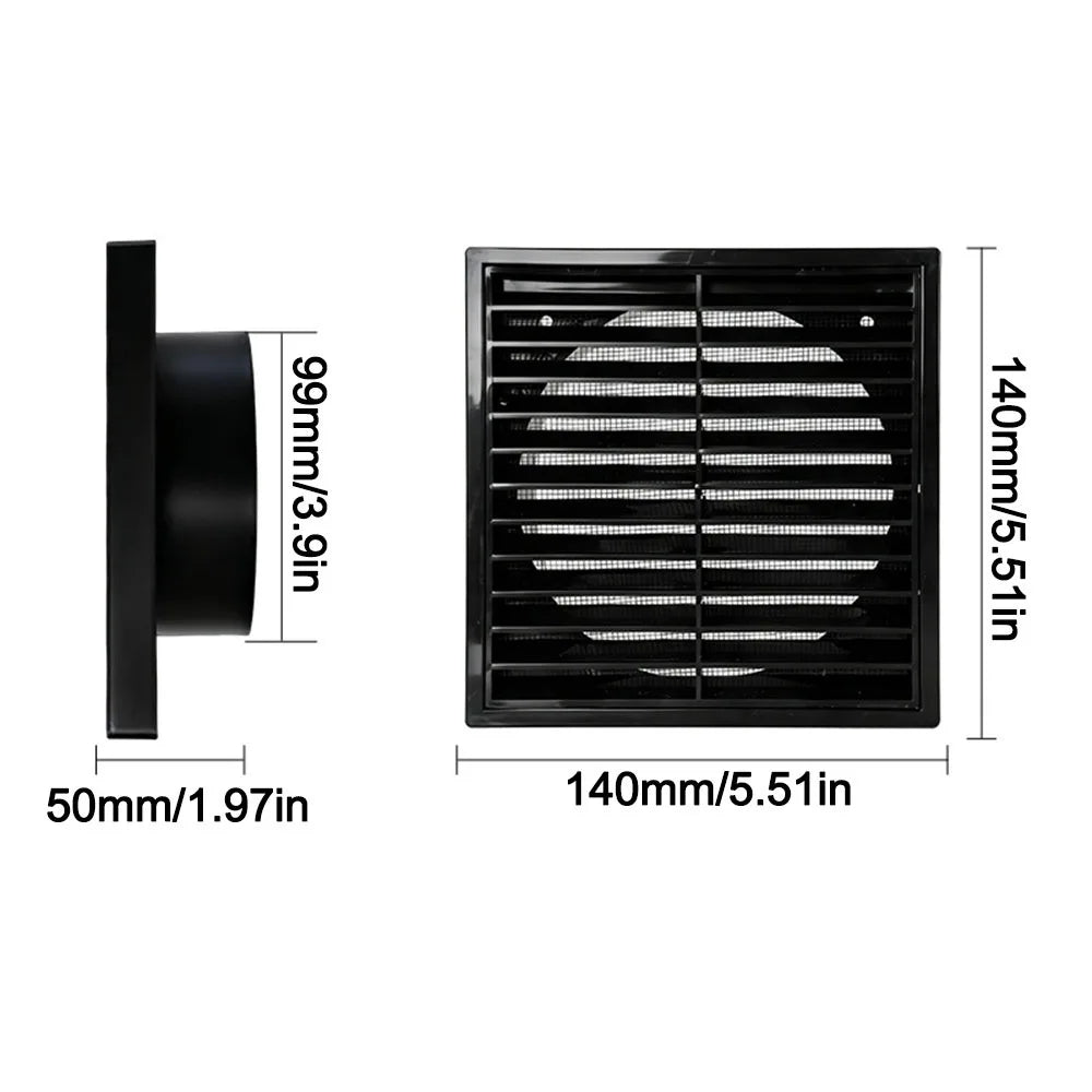 Square Air Vent Grille Cover 4–8 In | Aluminum Fiber Mesh