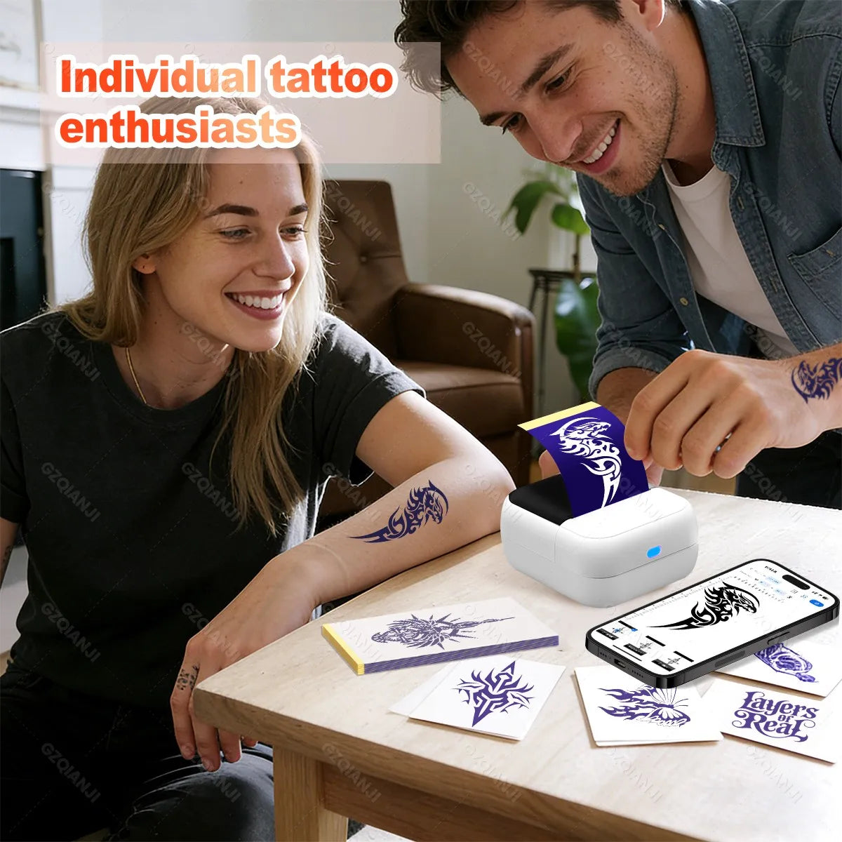 Mini Thermal Tattoo Stencil Printer – Inkless, Portable, 2-Inch