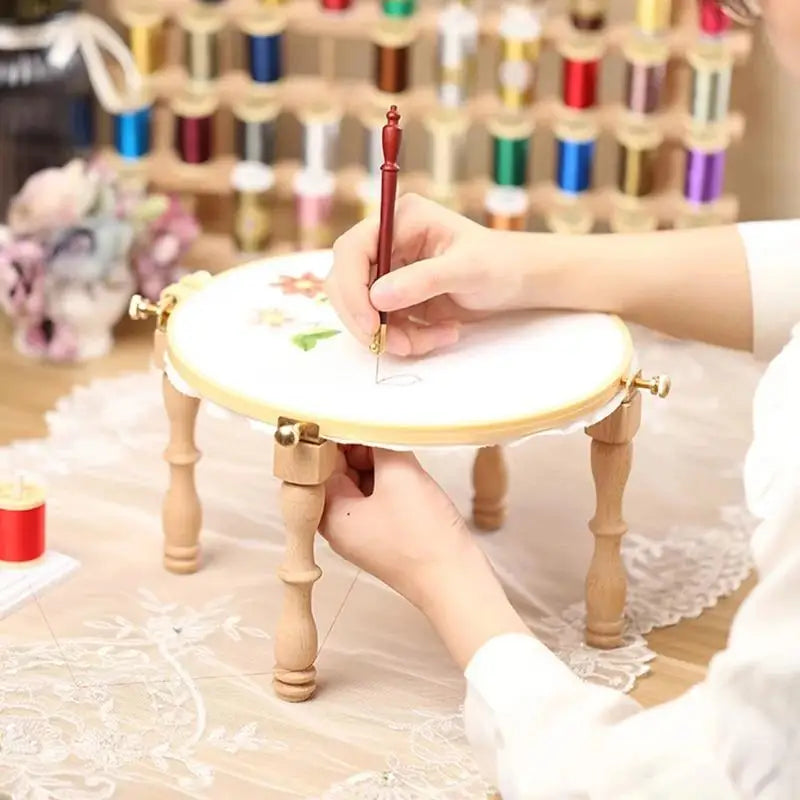 Adjustable Wooden Embroidery Hoop Stand for Cross Stitch