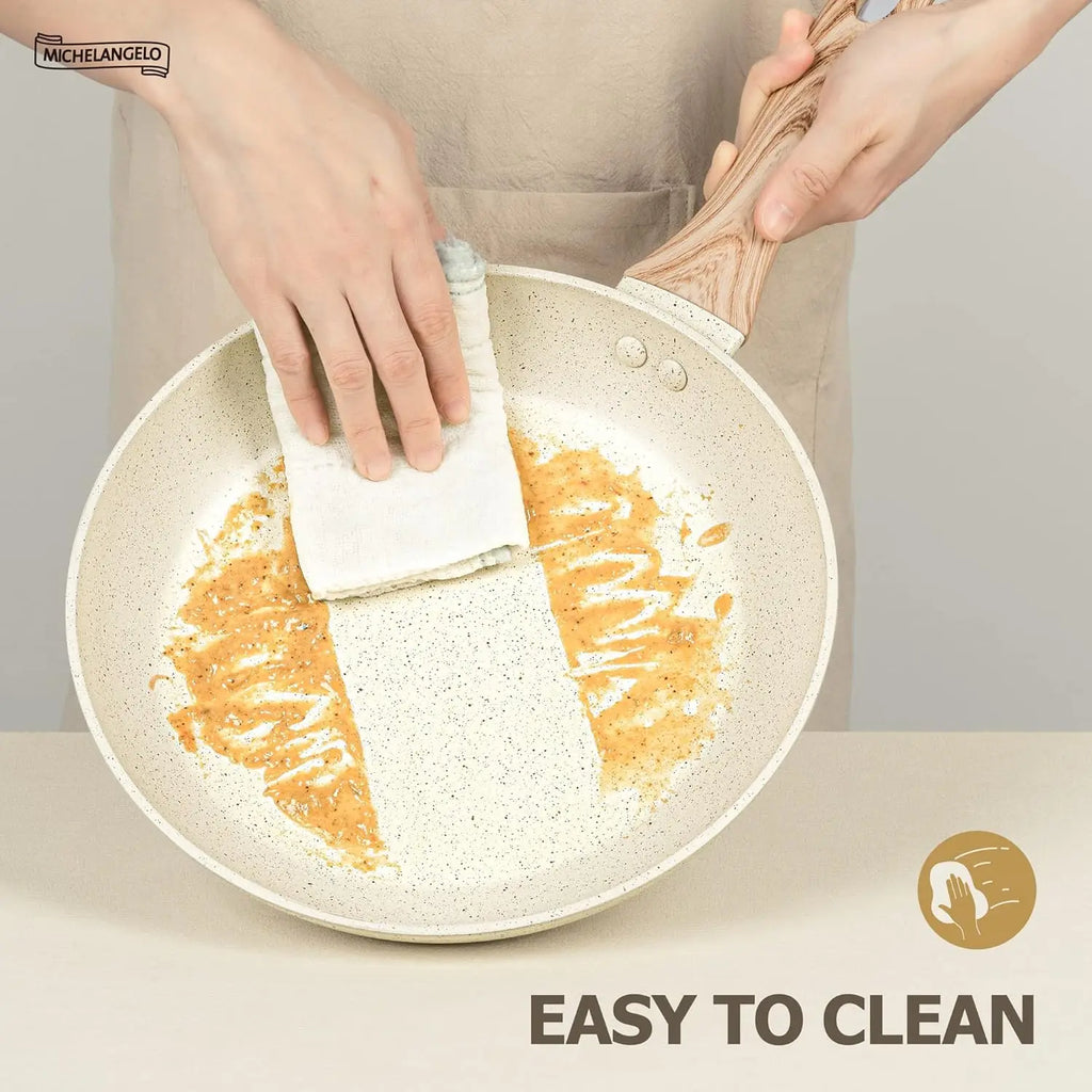 MICHELANGELO Granite Non-Stick Frying Pan with Lid | Induction