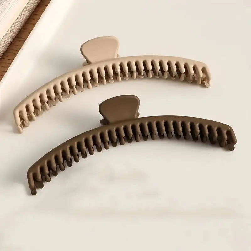 Matte Coffee Large Hair Claw Clip – Korean Shark Clamp