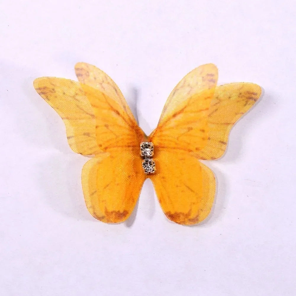 50Pcs 3D Organza Butterfly Appliques – Colorful Mesh Patches