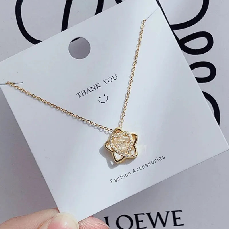 Women's Gold Plated Zircon Choker Necklace – Elegant Chain