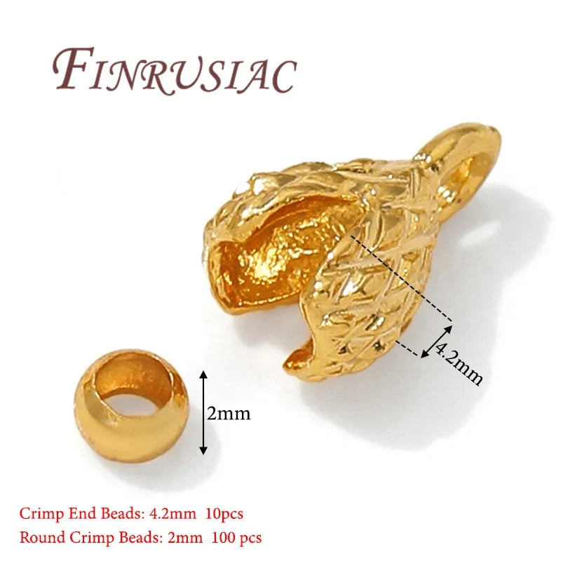 110Pcs 18K Gold Plated Crimp Beads & Covers – DIY Jewelry