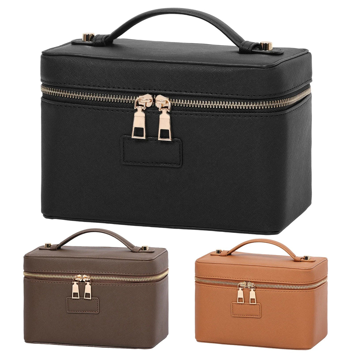 PU Leather Cosmetic Bag – Large Travel Makeup Organizer