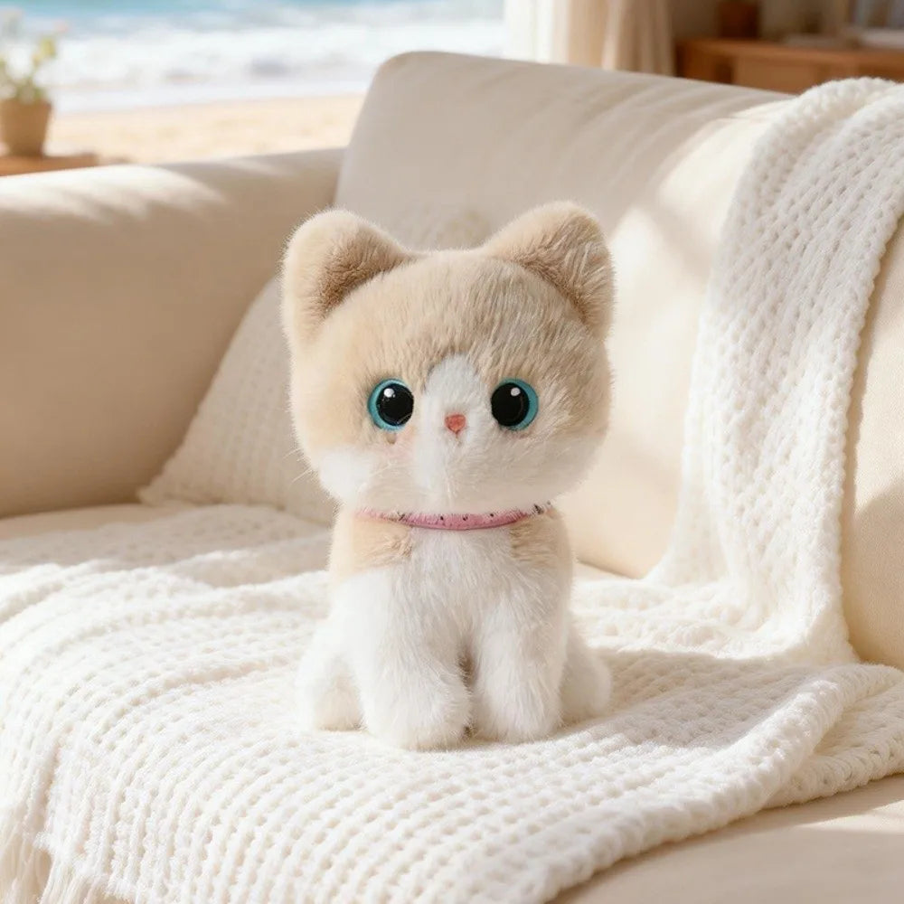 Sitting Pose Cat Plush Toy – Soft Fluffy 20cm Stuffed Animal