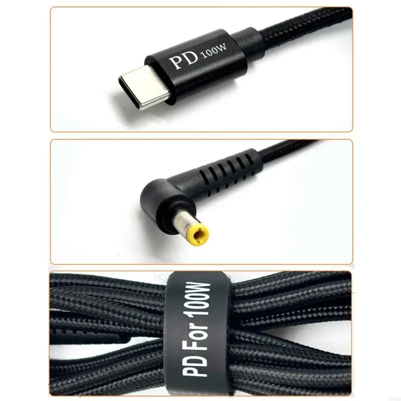 USB-C to DC 100W Power Cable Set – 10 Interchangeable Tips