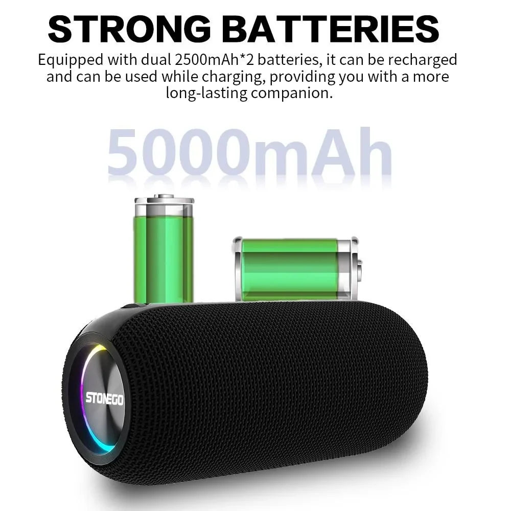 STONEGO Cyberpunk RGB Bluetooth Speaker – TWS Stereo Bass