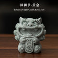 Green Sandstone Lion Tea Pet Ceramic Figurine | Tea Ornament