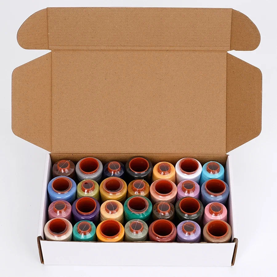 28-Color Polyester Sewing Thread Kit – 800 Yards per Spool