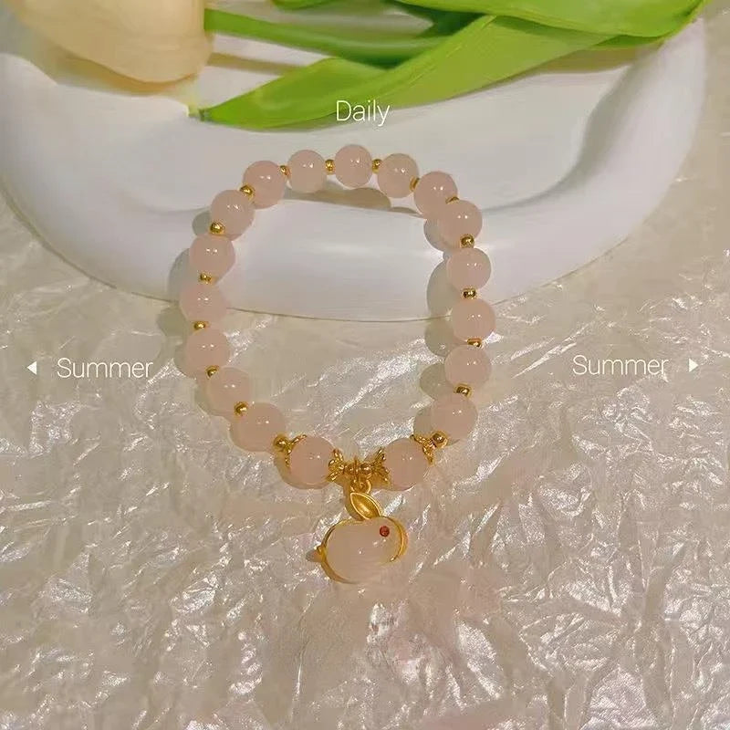 Vintage Imitation Hetian Jade Beaded Bracelet | Women's Gift