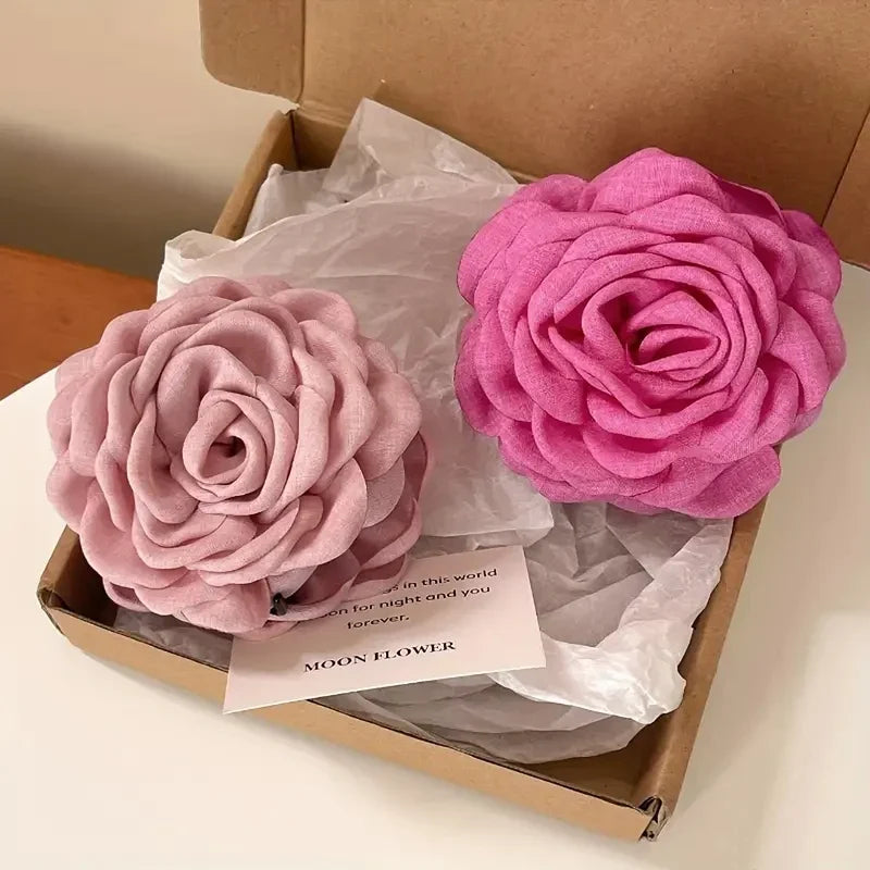 Rose Flower Hair Claw Clip – Elegant Shark Clip for Women
