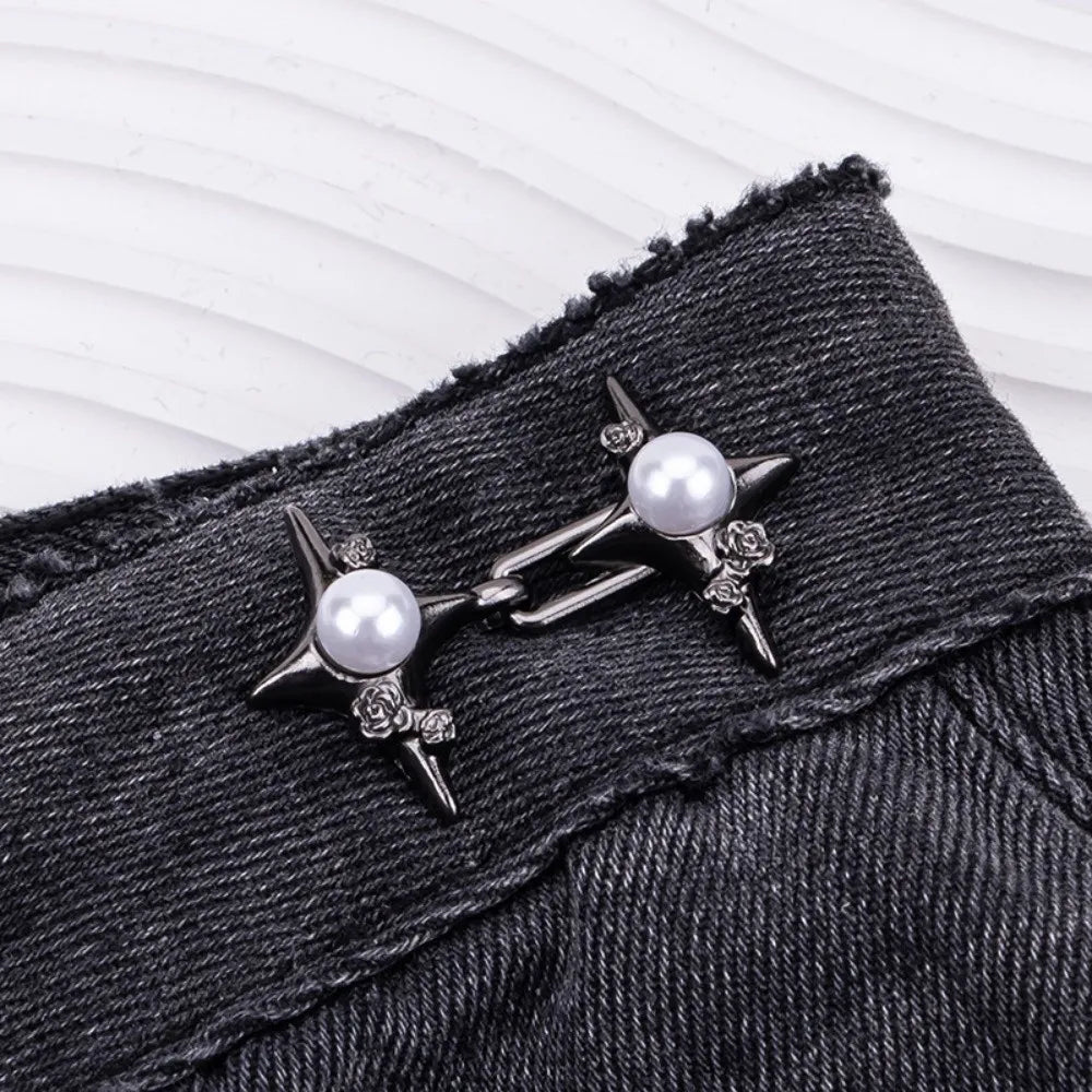 Pearl Waist Cinch Buckle – No-Sew Adjustable Jean Button