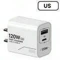120W GaN 2-Port USB-C PD Fast Wall Charger – US & EU Plug