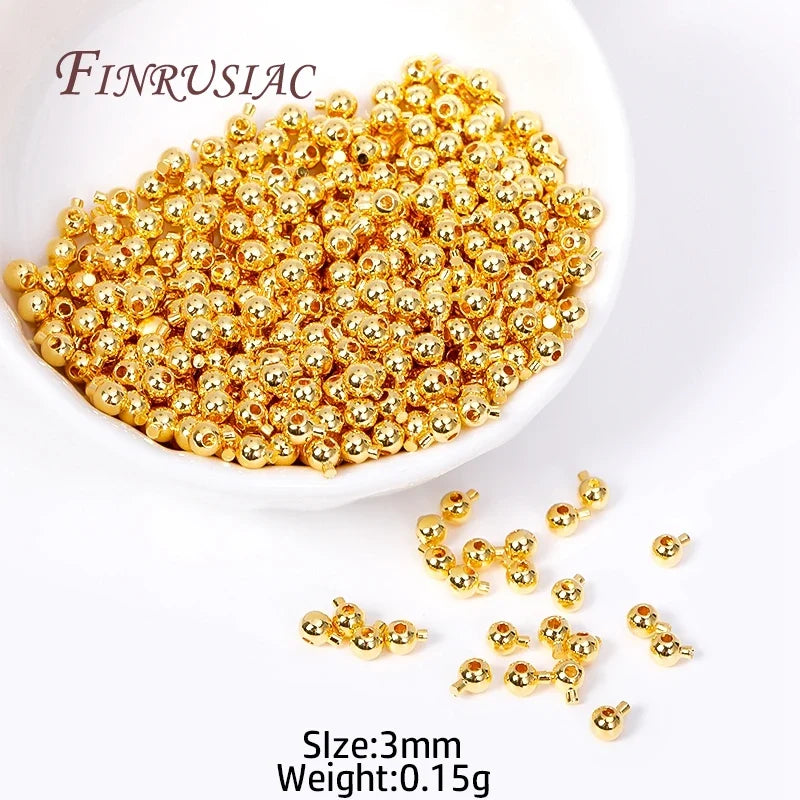 18K Gold Plated Ball End Caps & Crimp Beads | DIY Jewelry
