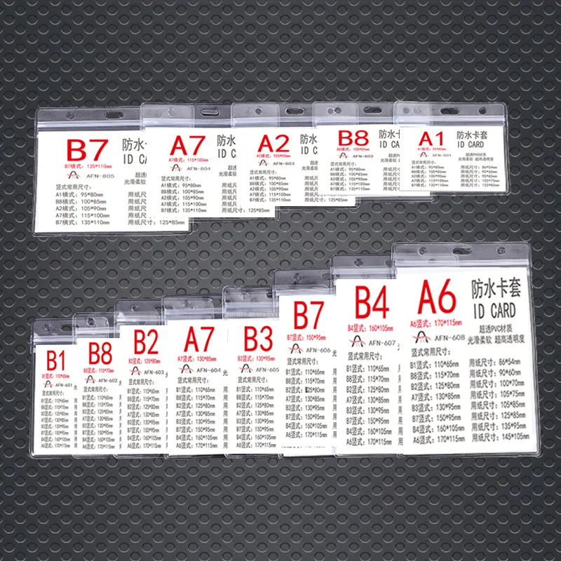 10-Pack Waterproof Clear PVC Zipper ID Badge Card Holders