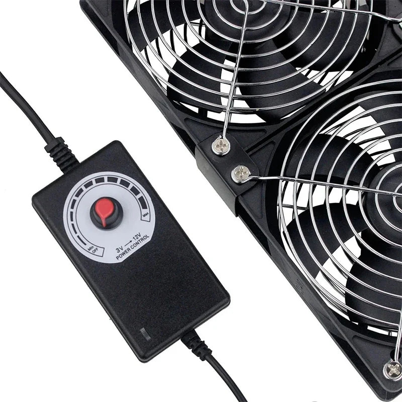 12cm 220V/12V Exhaust Cooling Fan with Controller | Server GPU