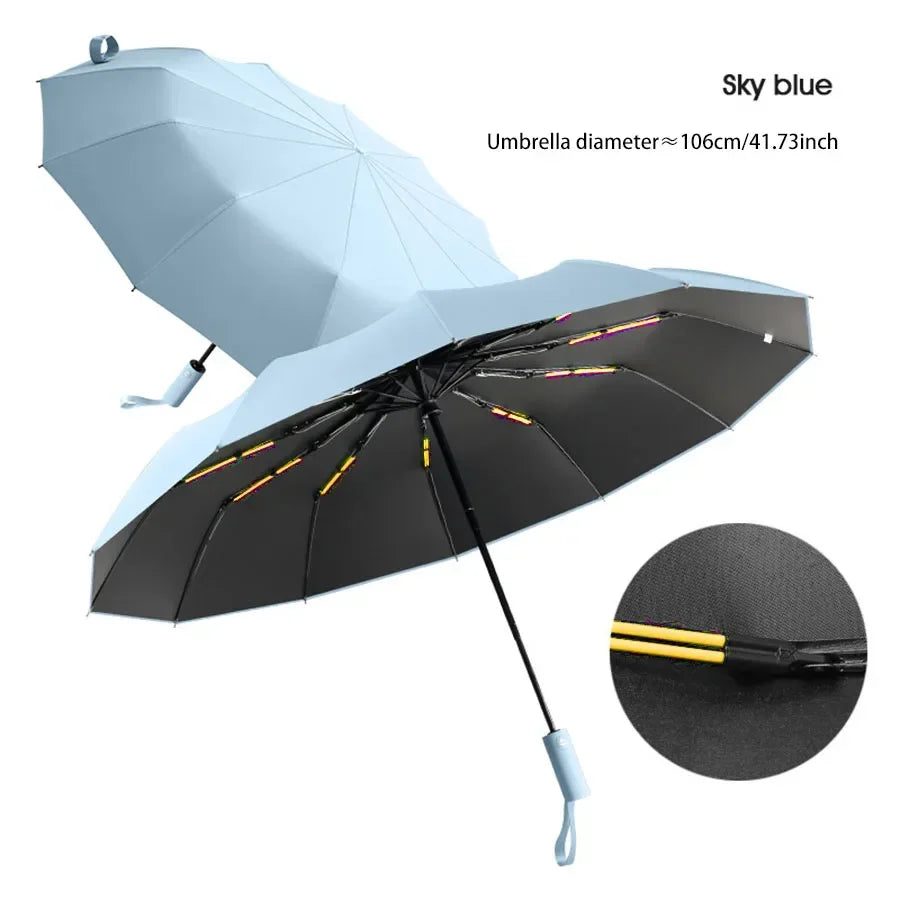24-Bone Windproof UV Folding Umbrella – Auto Open & Close