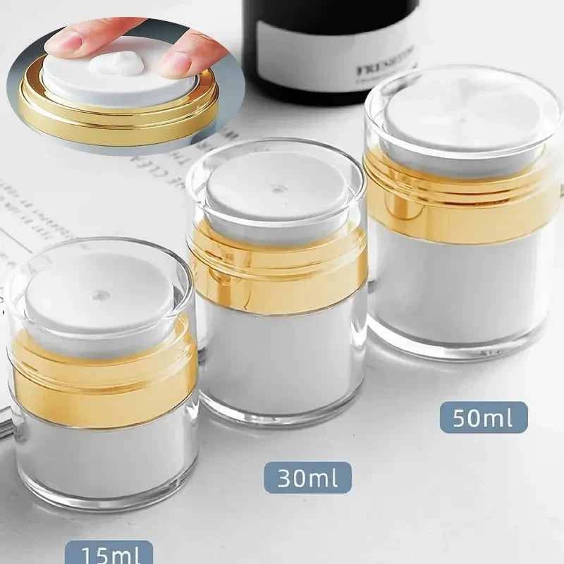 Airless Pump Jar Refillable Vacuum Bottle 15ml 30ml 50ml