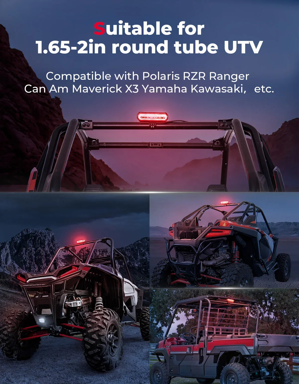 UTV LED Chase Light Bar – 5-Mode Brake & Reverse for RZR Can-Am