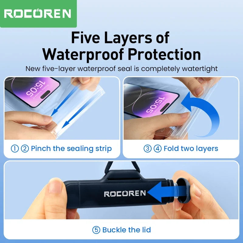 Rocoren Waterproof Phone Case Bag – Universal Swim Cover