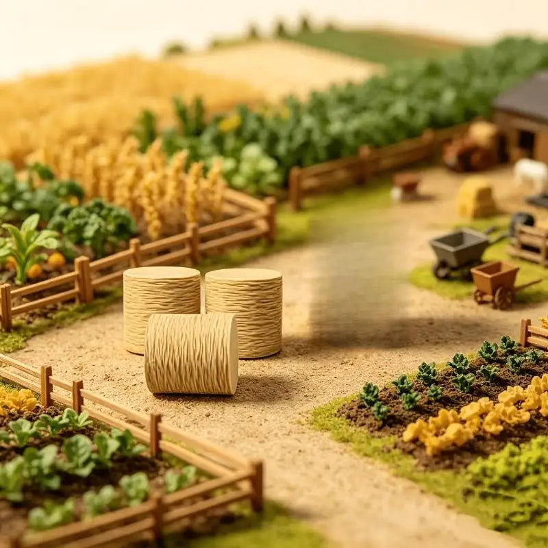 Miniature Hay Bale Ornaments – 8 or 16 Pcs Farm Scene Decor