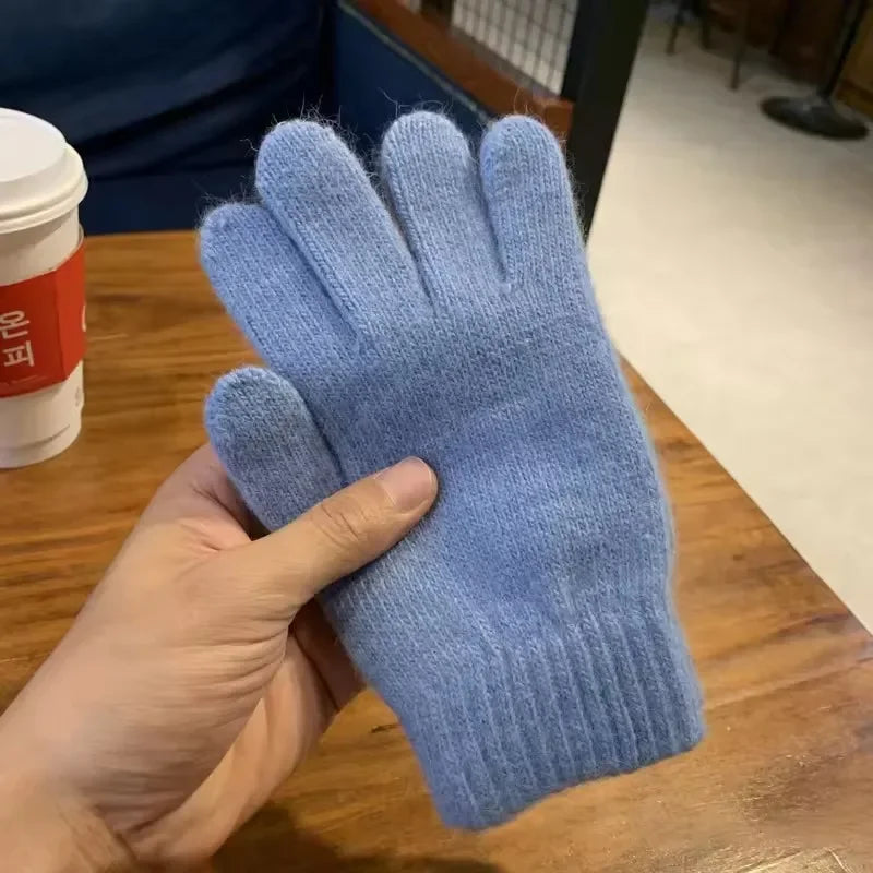 Women's Winter Cashmere Knit Gloves – Warm Full Finger