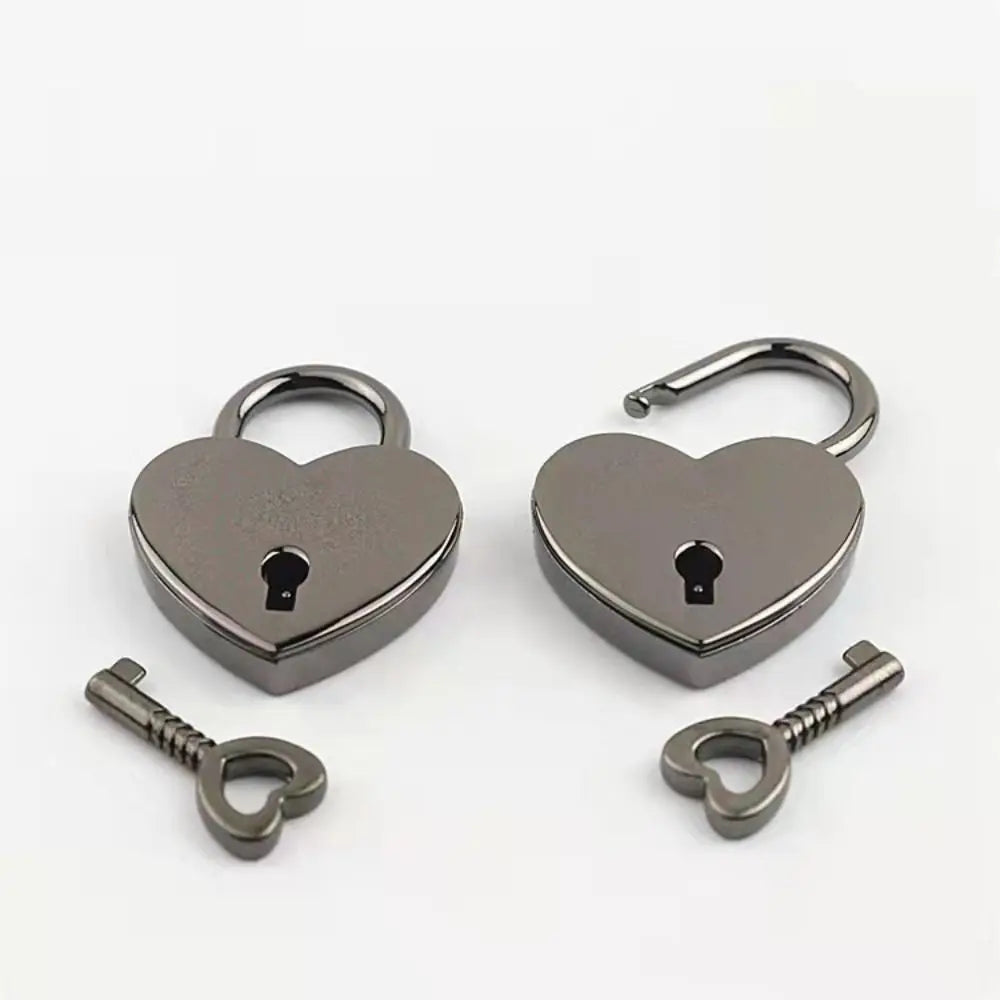 Vintage Heart Shape Mini Padlock – Antique Style Jewelry Box Lock
