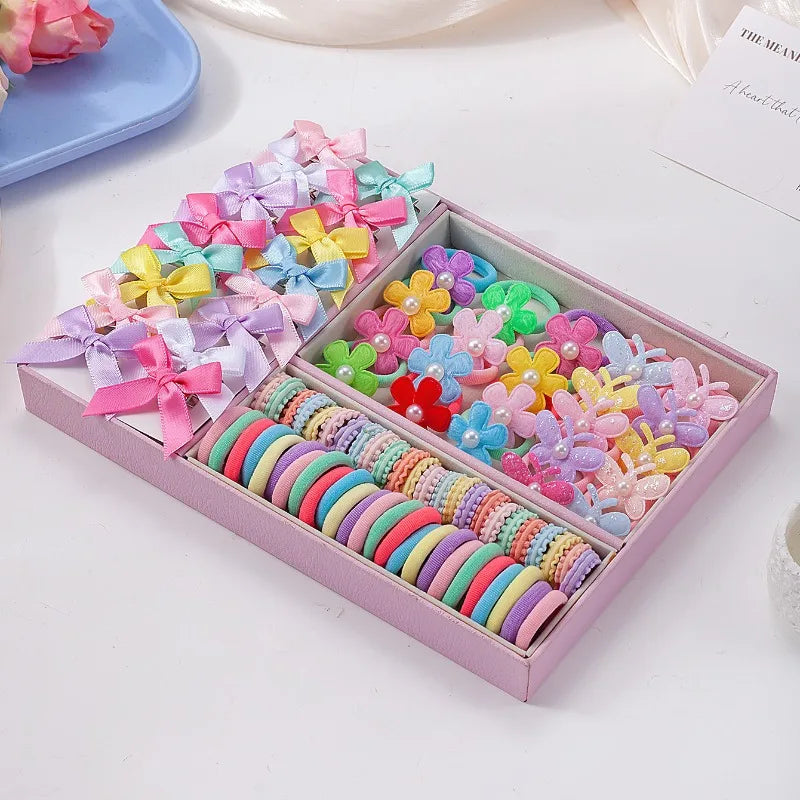 832-Piece Girls Hair Accessories Set – Clips, Bands & Ties