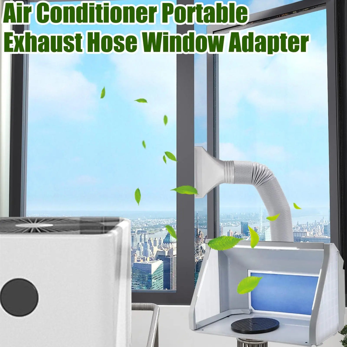 Flat AC Exhaust Hose Coupler | HVAC Duct Connector – White