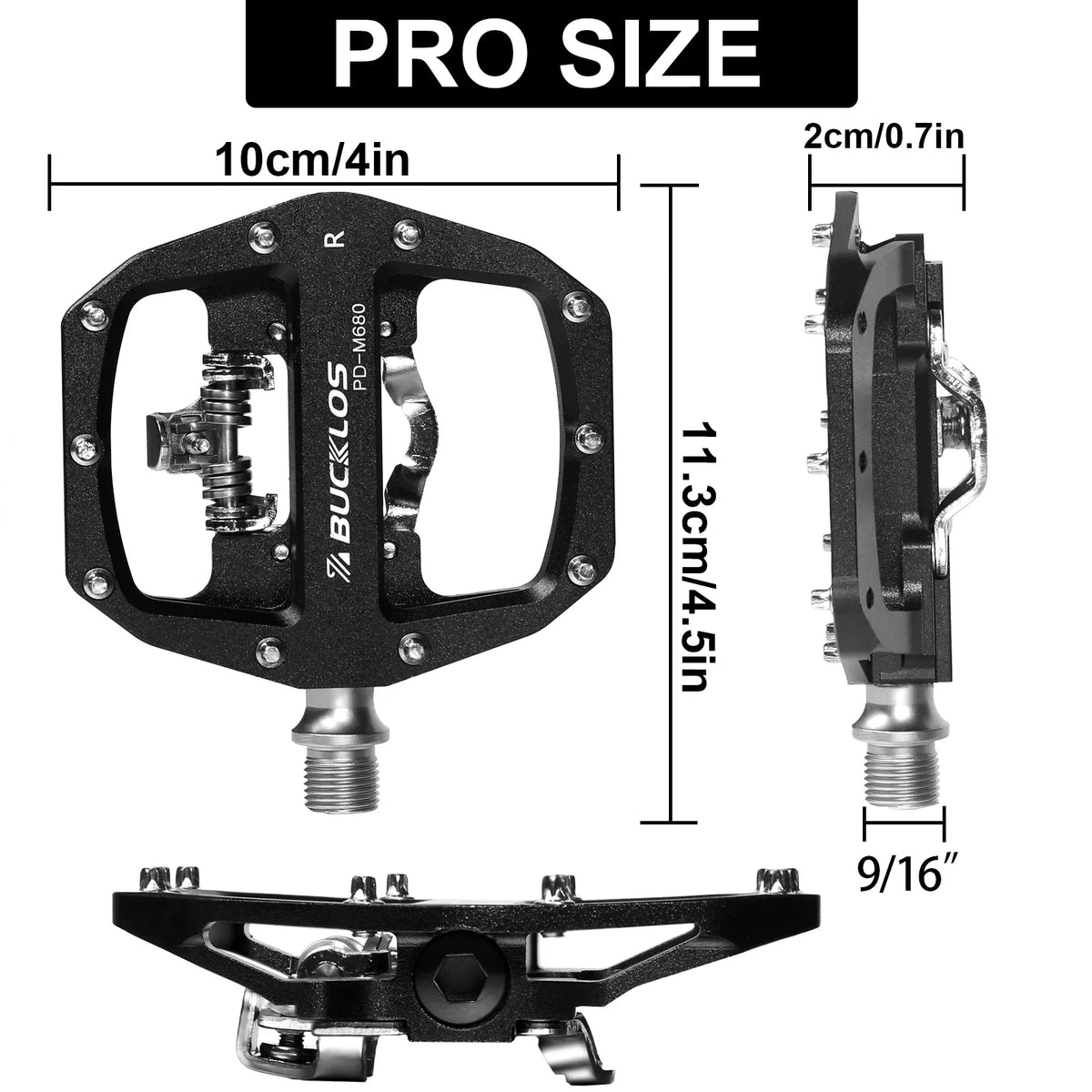 BUCKLOS SPD Dual-Function MTB Pedals – Clipless & Flat
