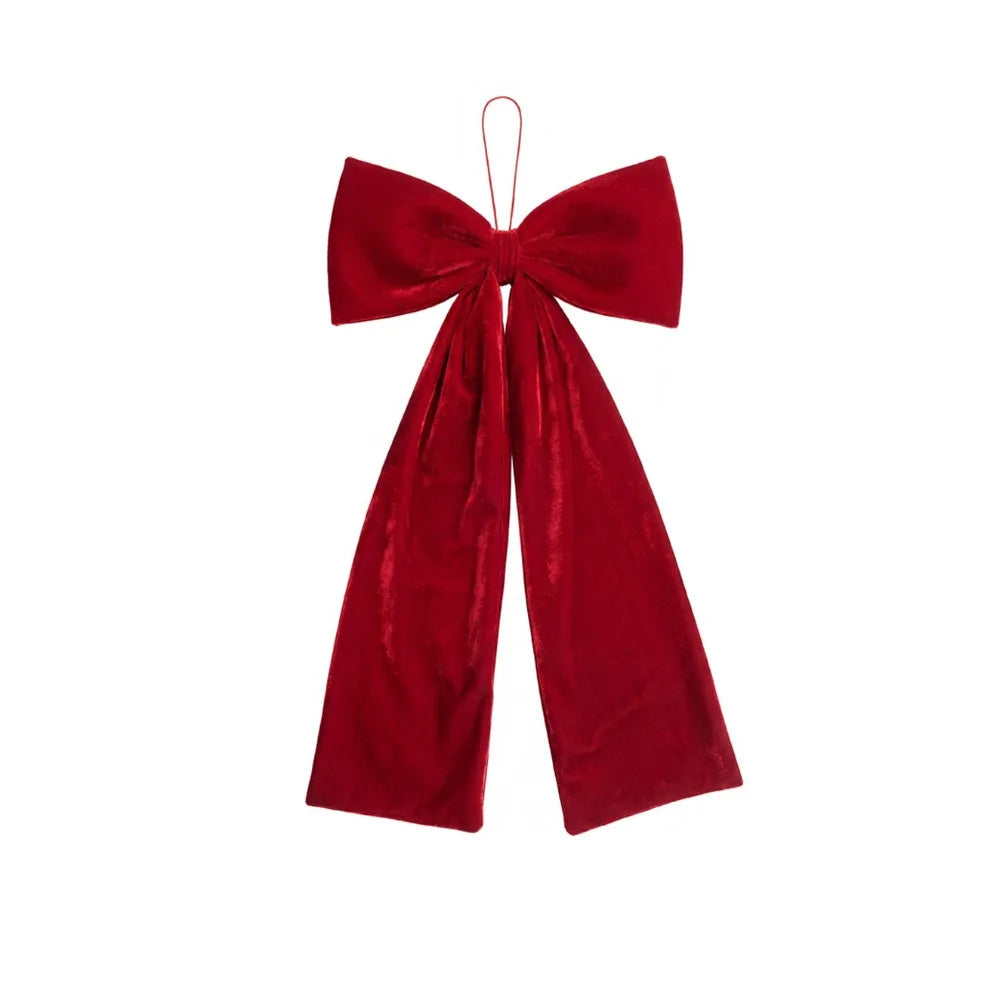 Red Bowknot Christmas Pendant – DIY Hanging Xmas Bow Ornament