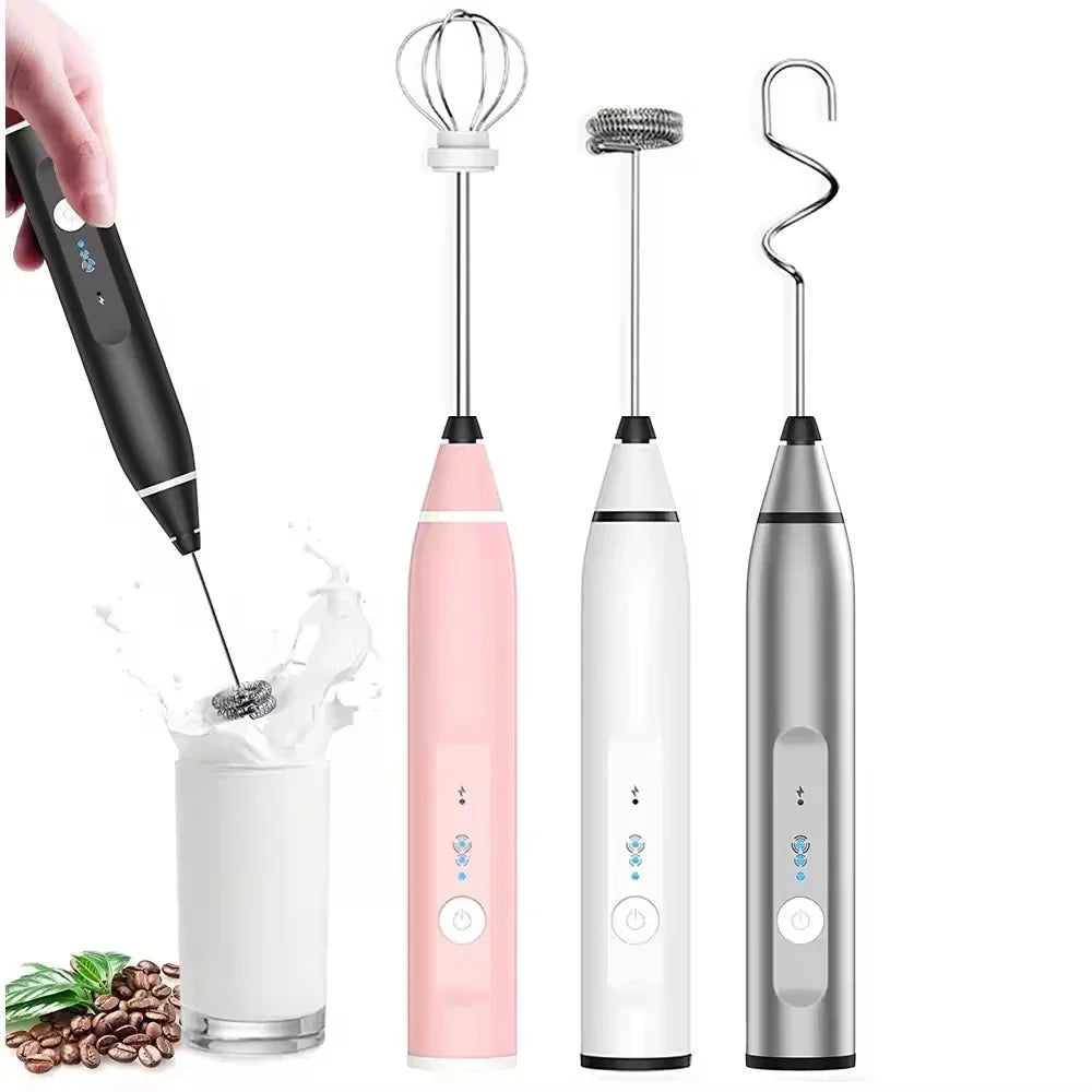 USB Rechargeable Electric Milk Frother Wand | Coffee Foam Maker