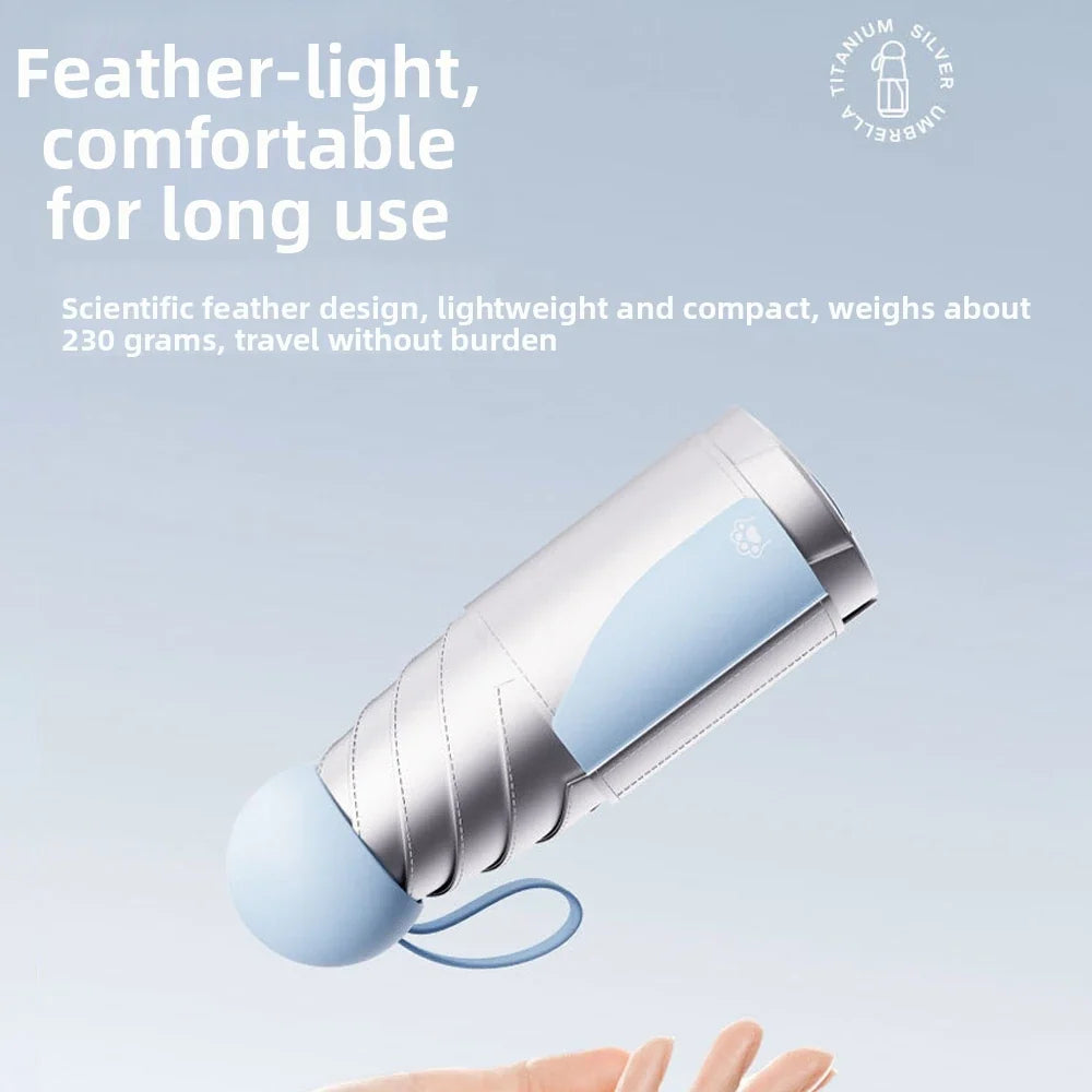 UV Protection Titanium Silver Capsule Sun Umbrella – Lightweight