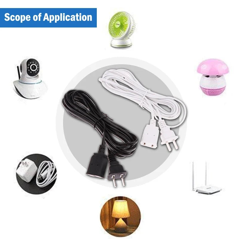 AC Power Extension Cord with On/Off Switch – US & EU Plug