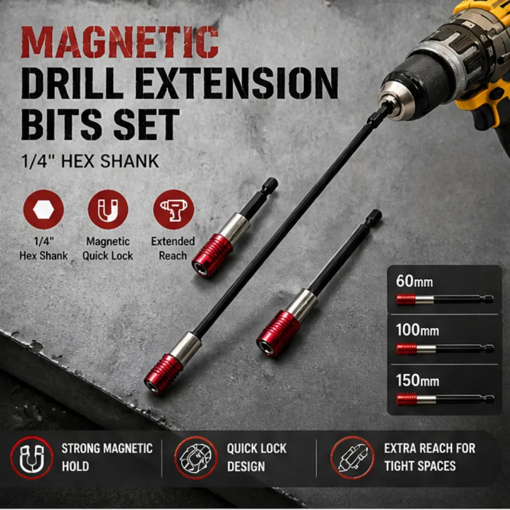 Hex Screwdriver Extension Rod Quick Release Self-Locking 300mm
