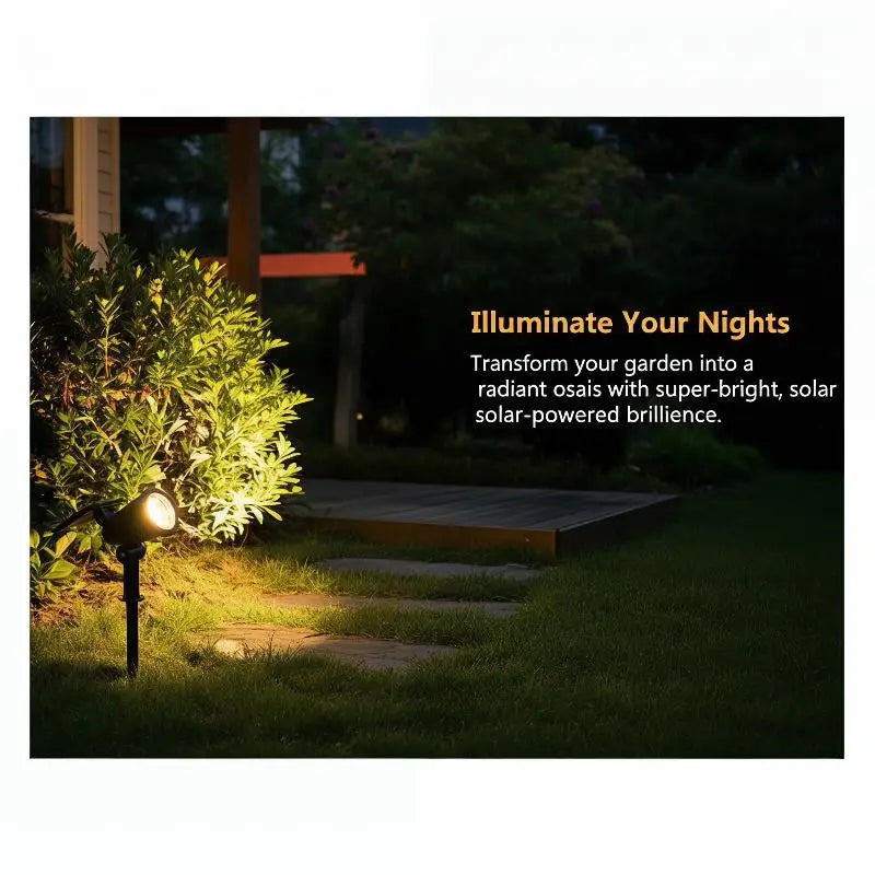 Solar RGB Garden Spotlight IP65 Waterproof Adjustable Landscape